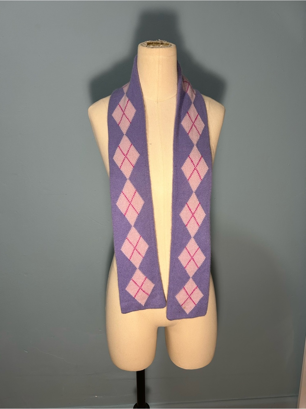 Purple Argyle Express Cashmere scarf